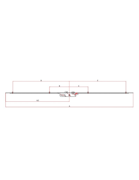 Cerradura Multipunto 92/28 mm 4 Bulones para PVC 2000-2200 mm | EN 12209