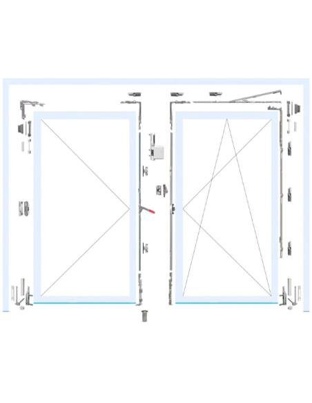 Cremona de 15 mm. cota fija con bulón STD