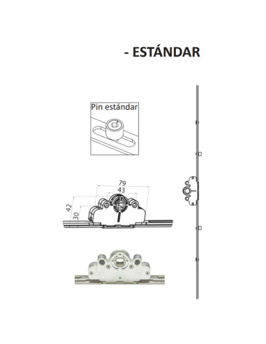 Cremona 30 mm Hausen P1087 para PVC con bulón STD (1585‑2000 mm)