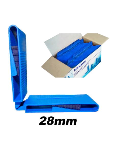 Calzo Acristalar Regulable 28 mm Azul | Nivelación Precisa para PVC y Aluminio