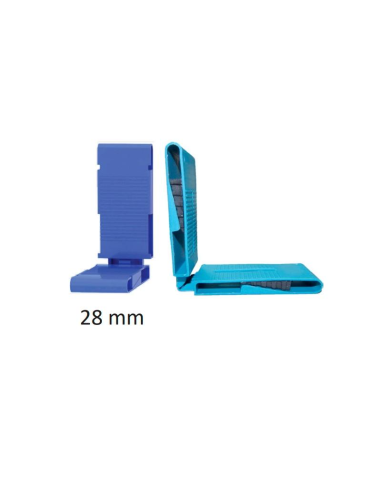 Calzo Acristalar Regulable 28 mm Azul | Nivelación Precisa para PVC y Aluminio