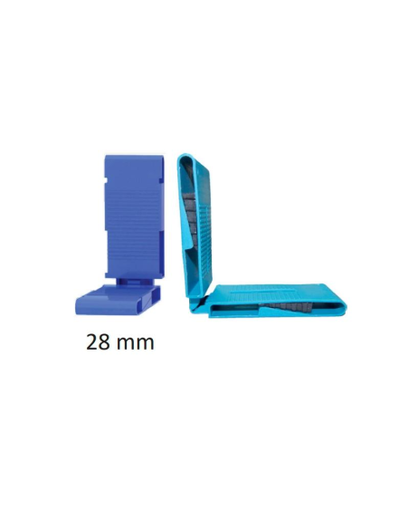 Calzo Acristalar Regulable 28 mm Azul | Nivelación Precisa para PVC y Aluminio
