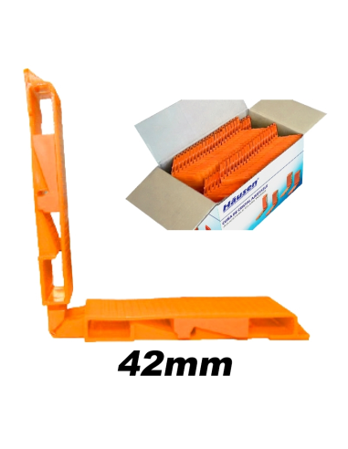 Calzo Acristalar Regulable 42 mm Naranja | Nivelación Profesional para PVC y Aluminio