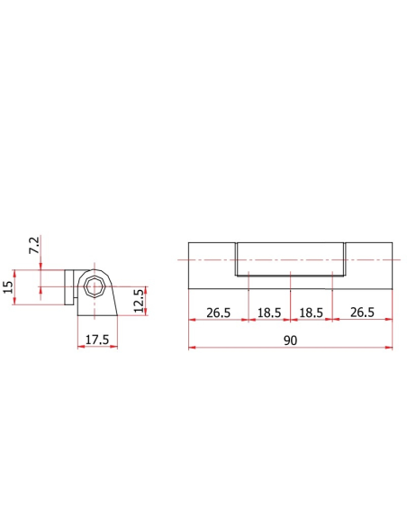 BISAGRA 90 MM. MARRON 8019