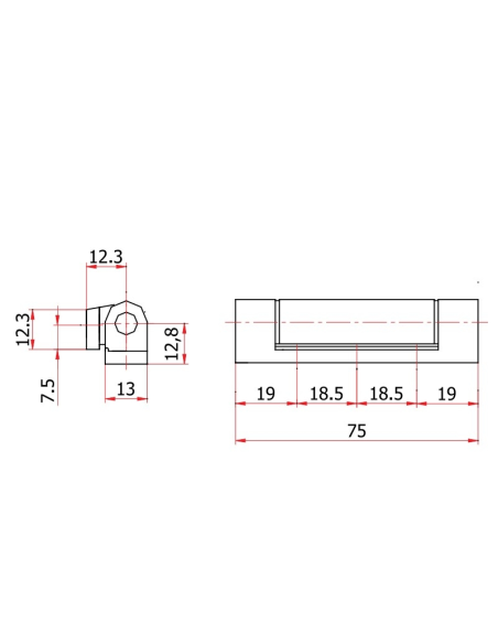 Bisagra Pernio 75 mm P2250‑9016 | Alta Resistencia para PVC Oscilobatiente