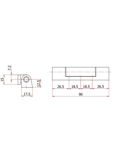 BISAGRA 90 MM. NEGRO 8022