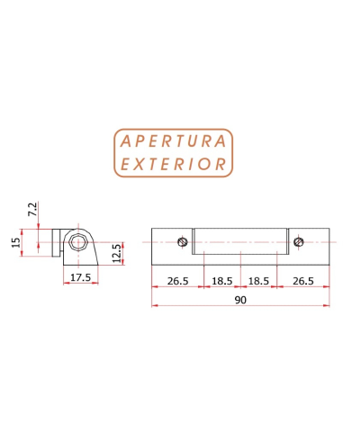 BISAGRA 90MM EXT. BLANCO 9016