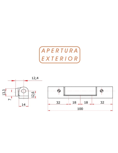 Bisagra Exterior 100 mm | Alta Resistencia para PVC Practicable