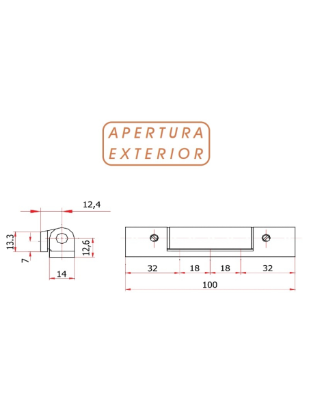 BISAGRA 100MM EXT. NG 9005