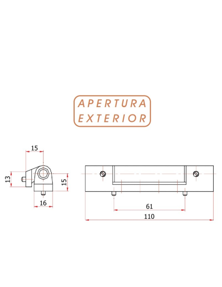 BISAGRA EXT. 110MM BLANCO 9016