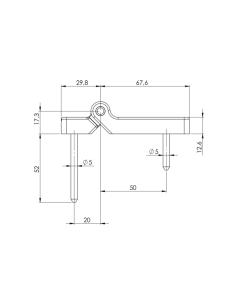 PLE. BISAGRA PLEGABLE BLANCO 9016 20/50 (PERNIO LARGO) 2