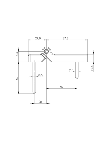 PLE. BISAGRA PLEGABLE BLANCO 9016 20/50 (PERNIO LARGO)
