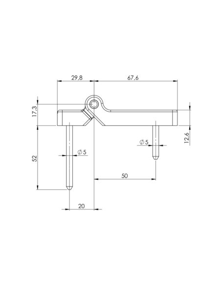 PLE. BISAGRA PLEGABLE BLANCO 9016 20/50 (PERNIO LARGO)