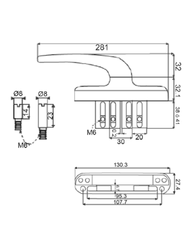 H. CREMONA AP. EXT. VEGA H6010 NEGRO 9005