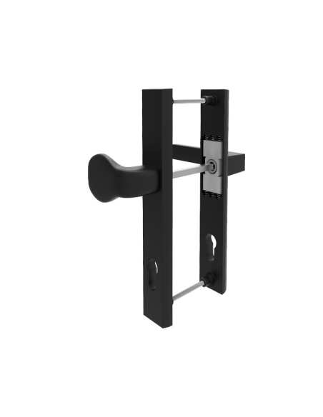 Manilla Corvair Escudo y Pomo Negro 9005 - Refinado y Vanguardista