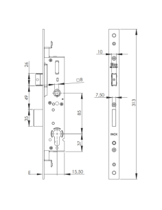 CERRADURA ISEO PERFORMA 72350/35 3P FP S/CIL 2.300MM 2