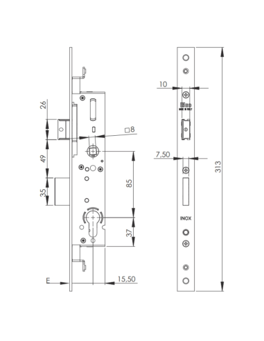 CERRADURA ISEO PERFORMA 72355/30 3P FU S/CIL 2.300MM