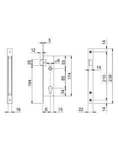 CERRADURA ISEO 749/30 C/30+10 NIQ (SOLO RESBALON) 2