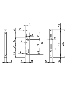 CERRADURA ISEO 750/15 C/CIL OVAL 27+27 NIQ.L/L C/CERRADERO 2