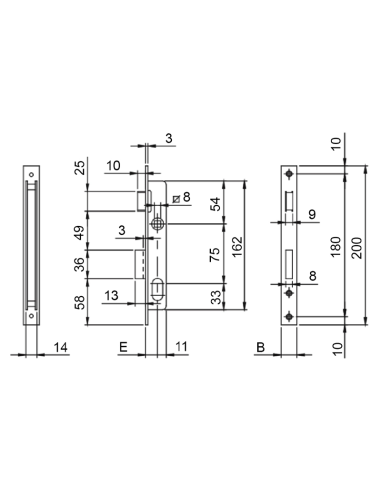 CERRADURA ISEO 750/15 C/CIL OVAL 27+27 NIQ.L/L C/CERRADERO