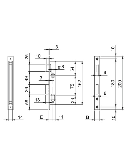 CERRADURA ISEO 750/15 C/CIL OVAL 27+27 NIQ.L/L C/CERRADERO