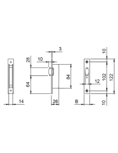 CERRADURA ISEO 764/00 SOLO RODILLO FRENTE 16MM - SIN CILINDRO 2