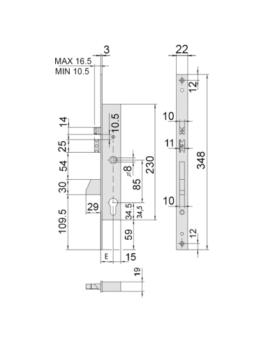 CERRADURA ISEO ELECT.  7818/35 PIC+PAL