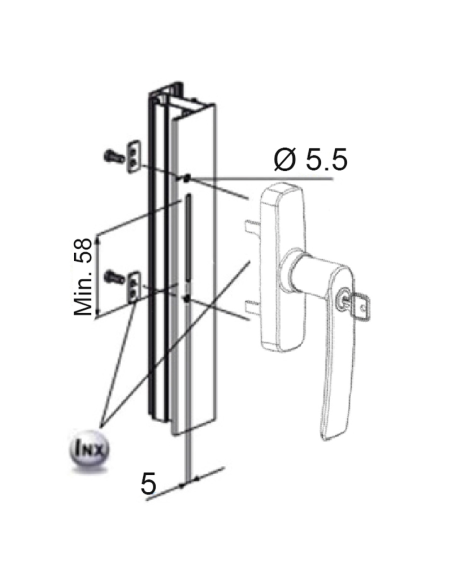 CREMONA FAP GEA 0541B 2 PALAS CON LLAVE NEGRO 9005