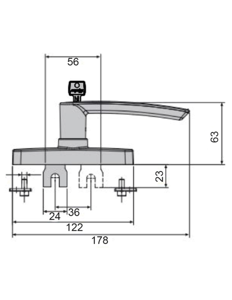CREMONA FAP GEA 0531B 1 PALA CON LLAVE NEGRO 9005