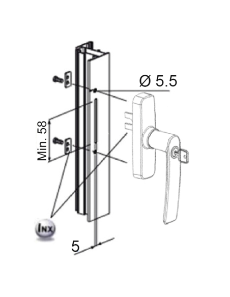 CREMONA FAP GEA 0531B 1 PALA CON LLAVE PLATA 9006