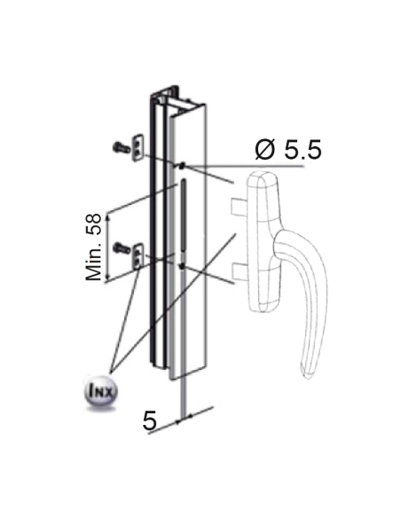 CREMONA FAP NEFER 0761BI 1 PALA CON LLAVE BLANCO 9016