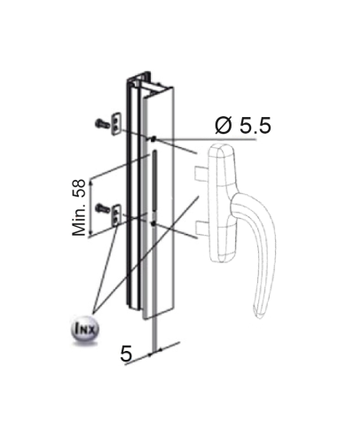 CREMONA FAP NEFER 0761BI 1 PALA CON LLAVE NEGRO 9005