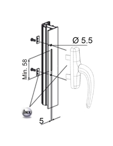 Cremona FAP Ramses 1840 2 Palas Blanco 9016 | Herraje Profesional para Carpintería de Aluminio