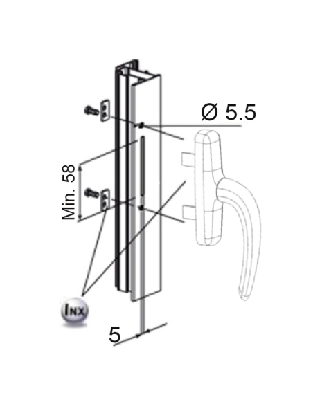 Cremona FAP Ramses 1840 2 Palas Blanco 9016 | Herraje Profesional para Carpintería de Aluminio