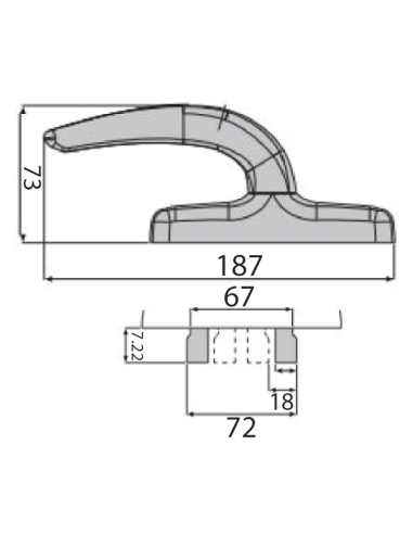 Cremona FAP Ramses 1840 2 Palas Blanco 9016 | Herraje Profesional para Carpintería de Aluminio