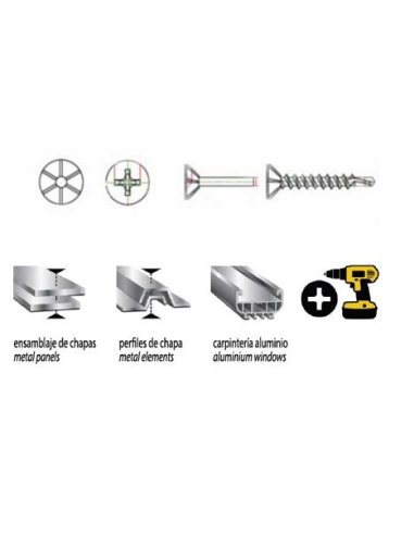 Tornillo Autotaladrante Gute Schrauben 7504-P 3,9 x 19 Inoxidable. Caja x 1000und