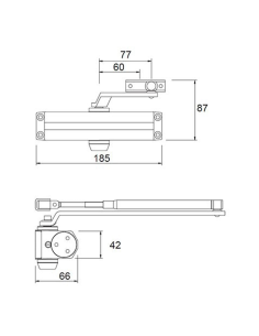 CIERRAPUERTAS JUSTOR 12RL (3-4) NEGRO 2