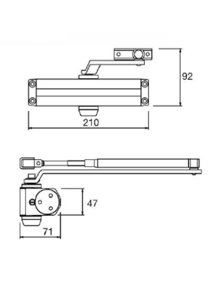 CIERRAPUERTAS JUSTOR 14PR (1-4) NEGRO
