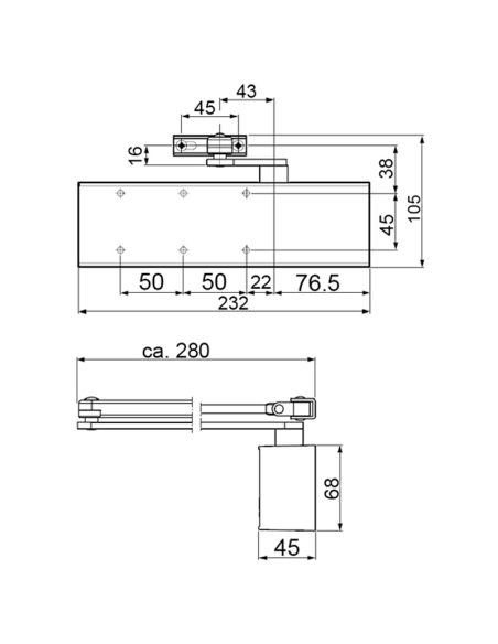 CIERRAPUERTAS DORMA TS71 (2-4) NEGRO