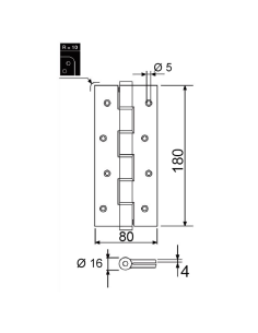 BISAGRA JUSTOR MUELLE 2 CUERPOS 180MM NEGRO 2