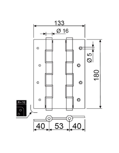 BISAGRA JUSTOR VAIVEN 3 CUERPOS DA180 ORO (2 Pzs) 2