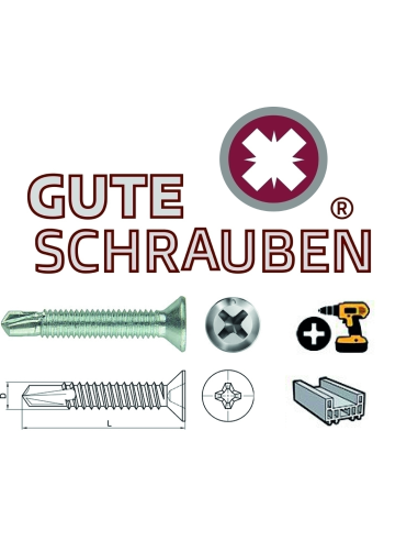 Tornillo Autotaladrante Gute Schrauben 7504-P 4,8 x 50 Inoxidable. Caja x 1000und