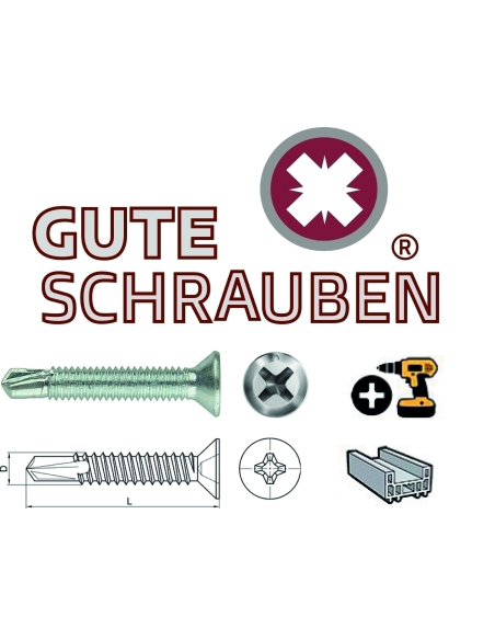 Tornillo Autotaladrante Gute Schrauben 7504-P 4,8 x 50 Inoxidable. Caja x 1000und Tornillo Autotaladrante Gute Schrauben 7504-P 4,8 x 50 Inoxidable. Caja x 1000und