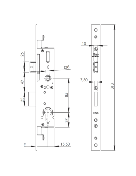 CERRADURA ISEO PERFORMA 72355/25 3P FU S/CIL 2.300MM