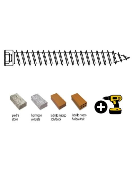 Tornillo de Hormigón Gute Schrauben 7,5×150 TORX | Fijación Profesional para Marcos de Puertas y Ventanas