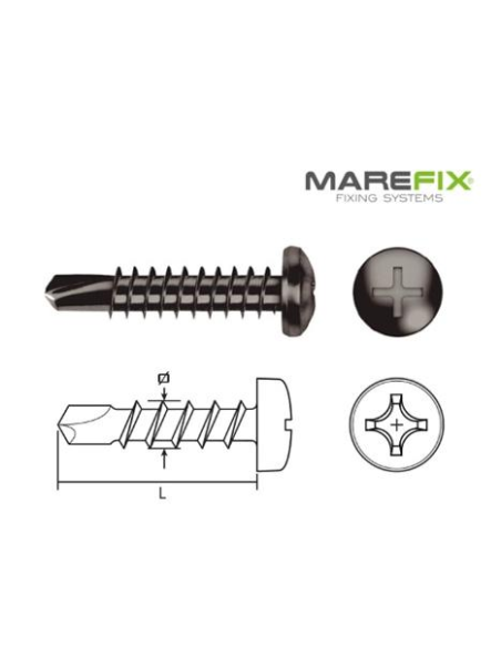 TORN. 7504N 4,8X45 ZINCADO NEGRO PH2 TORN. 7504N 4,8X45 ZINCADO NEGRO PH2