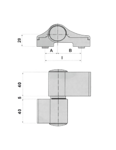 BISAGRA FAP LOIRA 7010V 20,5/46,5/67 2C LN9005 2