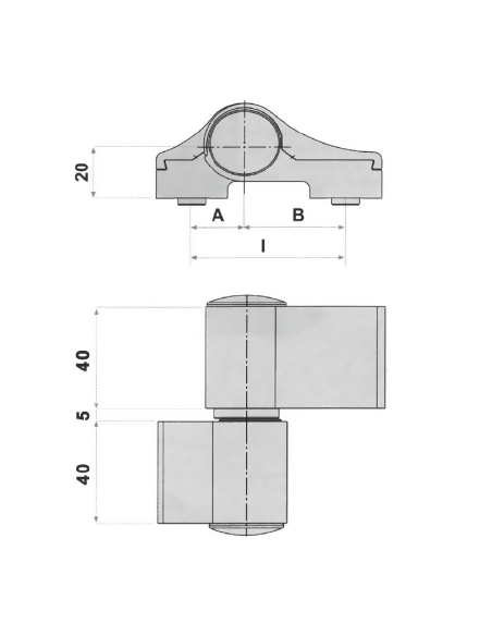 BISAGRA FAP LOIRA 7020V 39,5/39,5/79 2C LN9005
