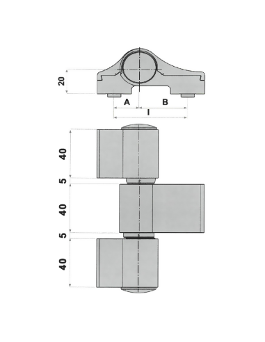 BISAGRA FAP LOIRA 7043V 39,5/46,5/85 3C LN9005