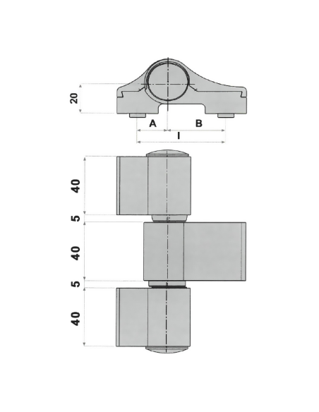 BISAGRA FAP LOIRA 7063V 39,5/59,5/99 3C LN9005